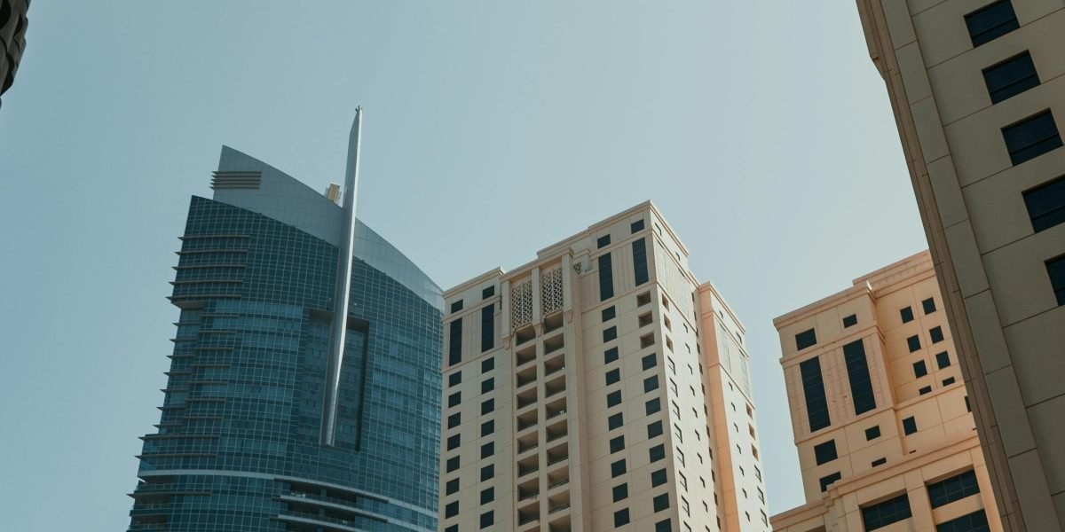 Residential apartment towers in Dubai during the day