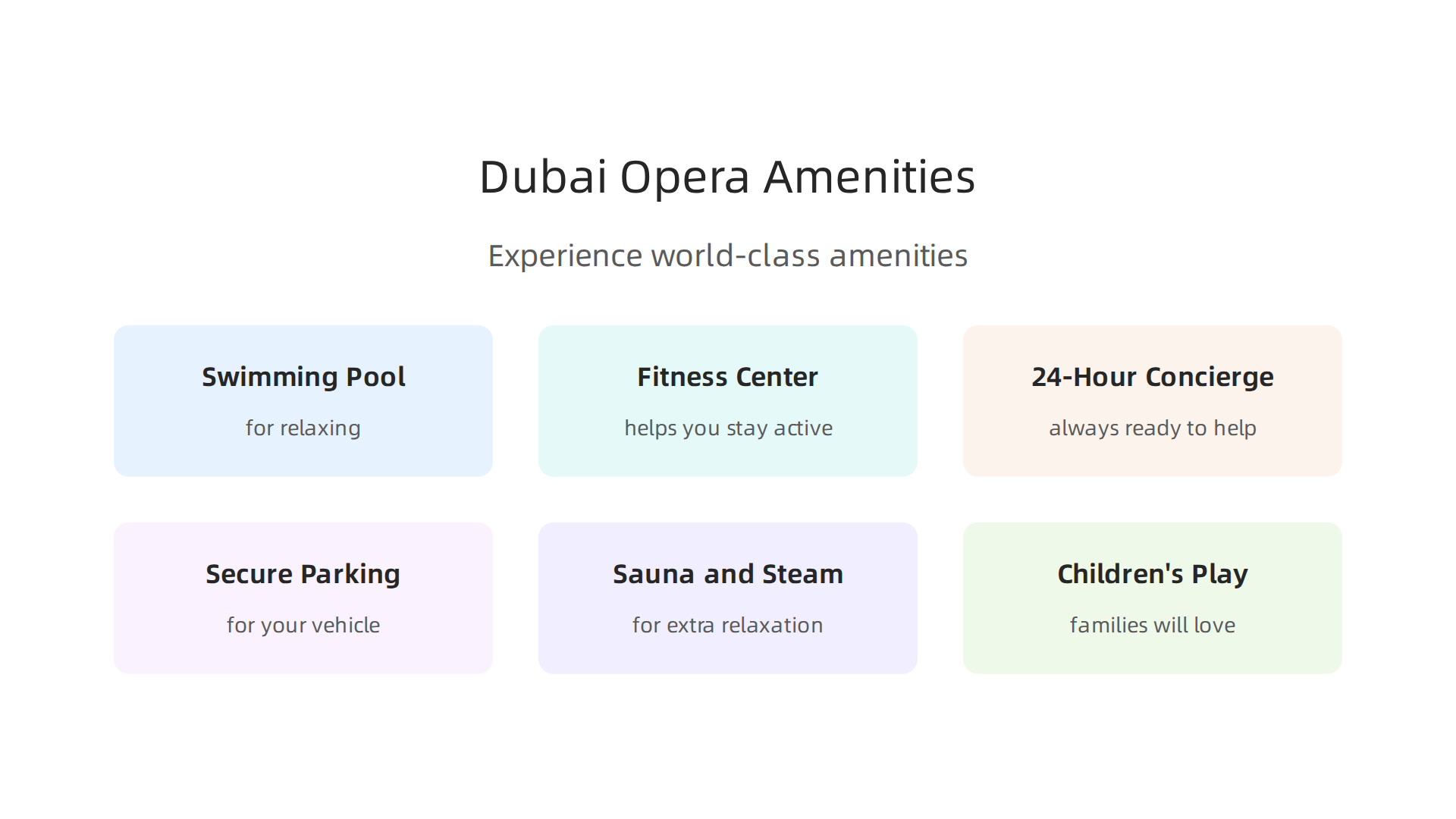Experience world-class living with a range of premium amenities at Address Residences Dubai Opera.