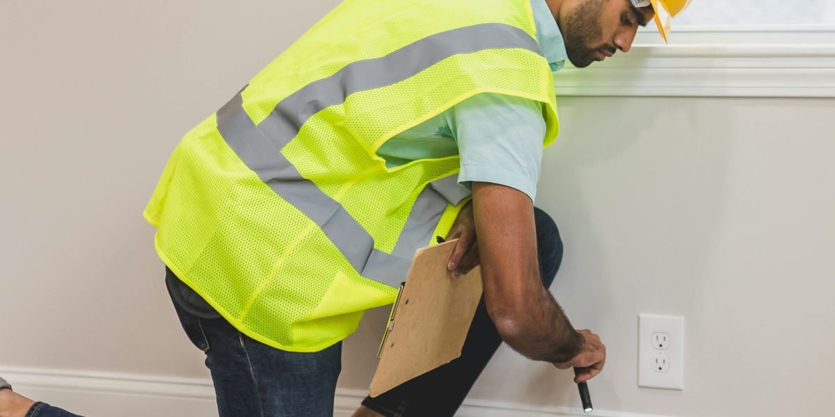 A person is seen meticulously checking details and condition of appliances or furniture during a pre-signing walkthrough of a furnished apartment.