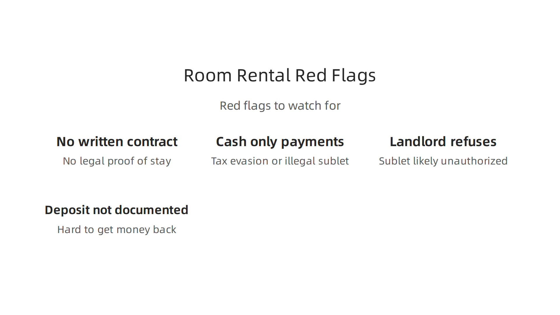 Identify potential red flags to avoid scams and ensure a legal room rental in Dubai.