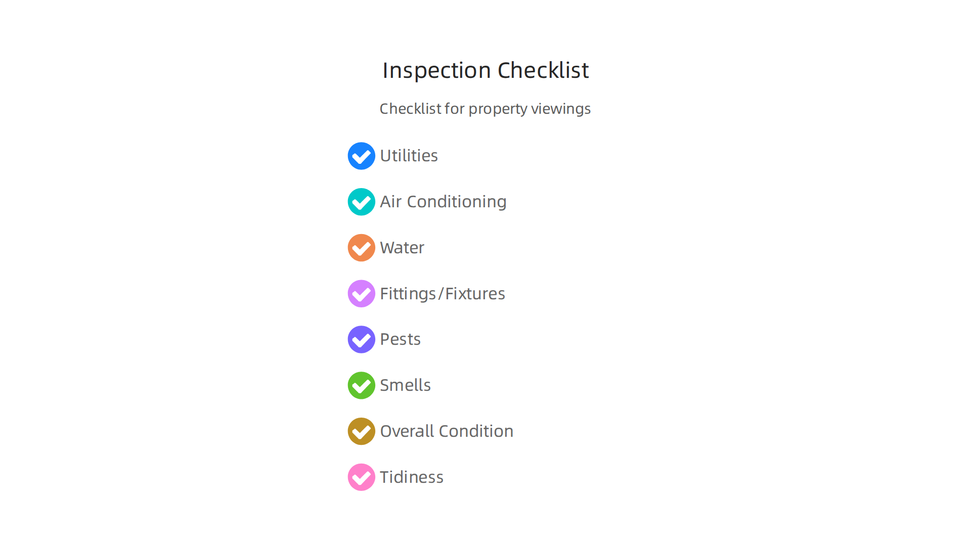 A checklist of essential items to verify during a property viewing in Abu Dhabi.