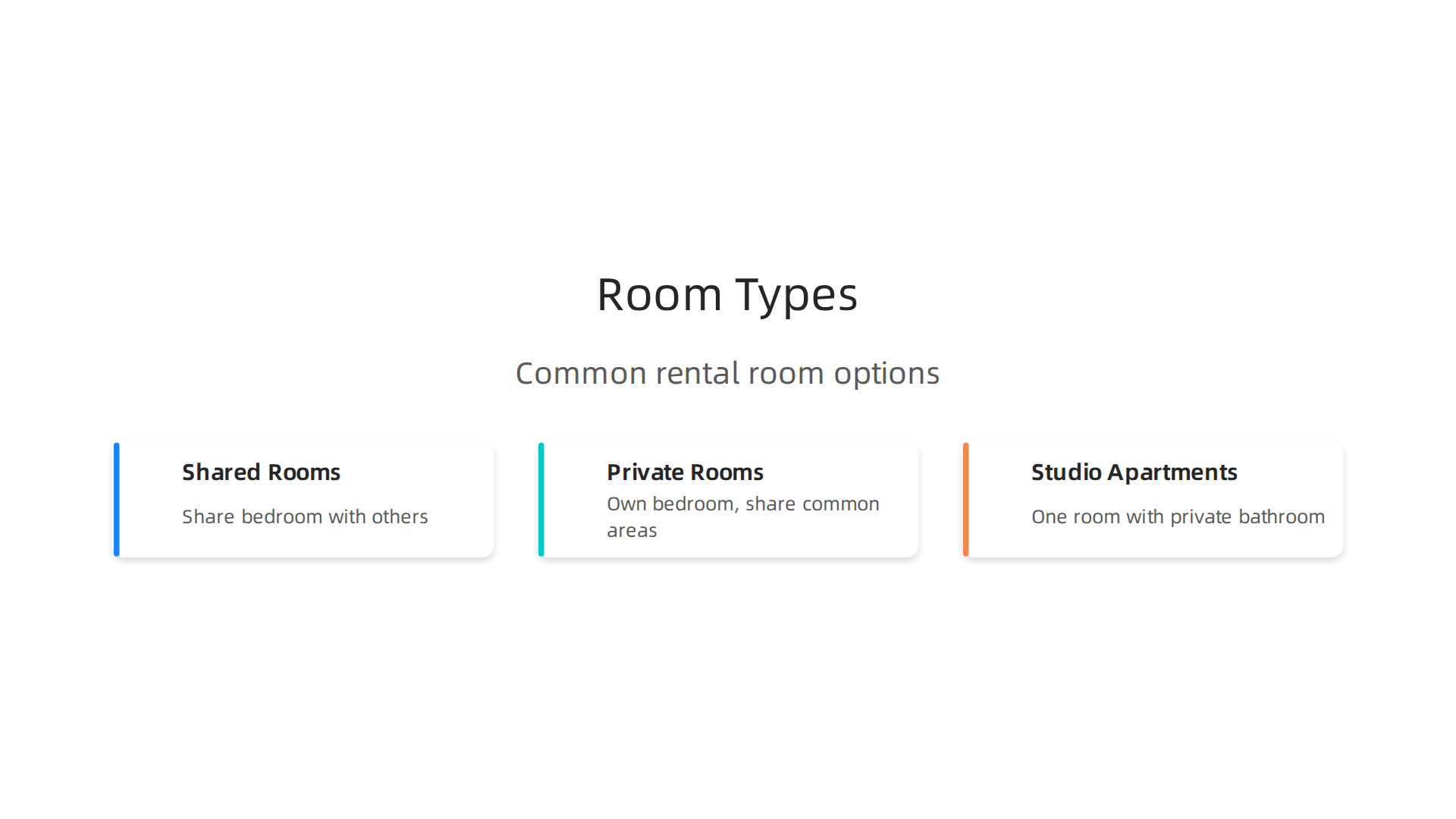Explore common room types available for rent in Abu Dhabi, from shared spaces to private studios.